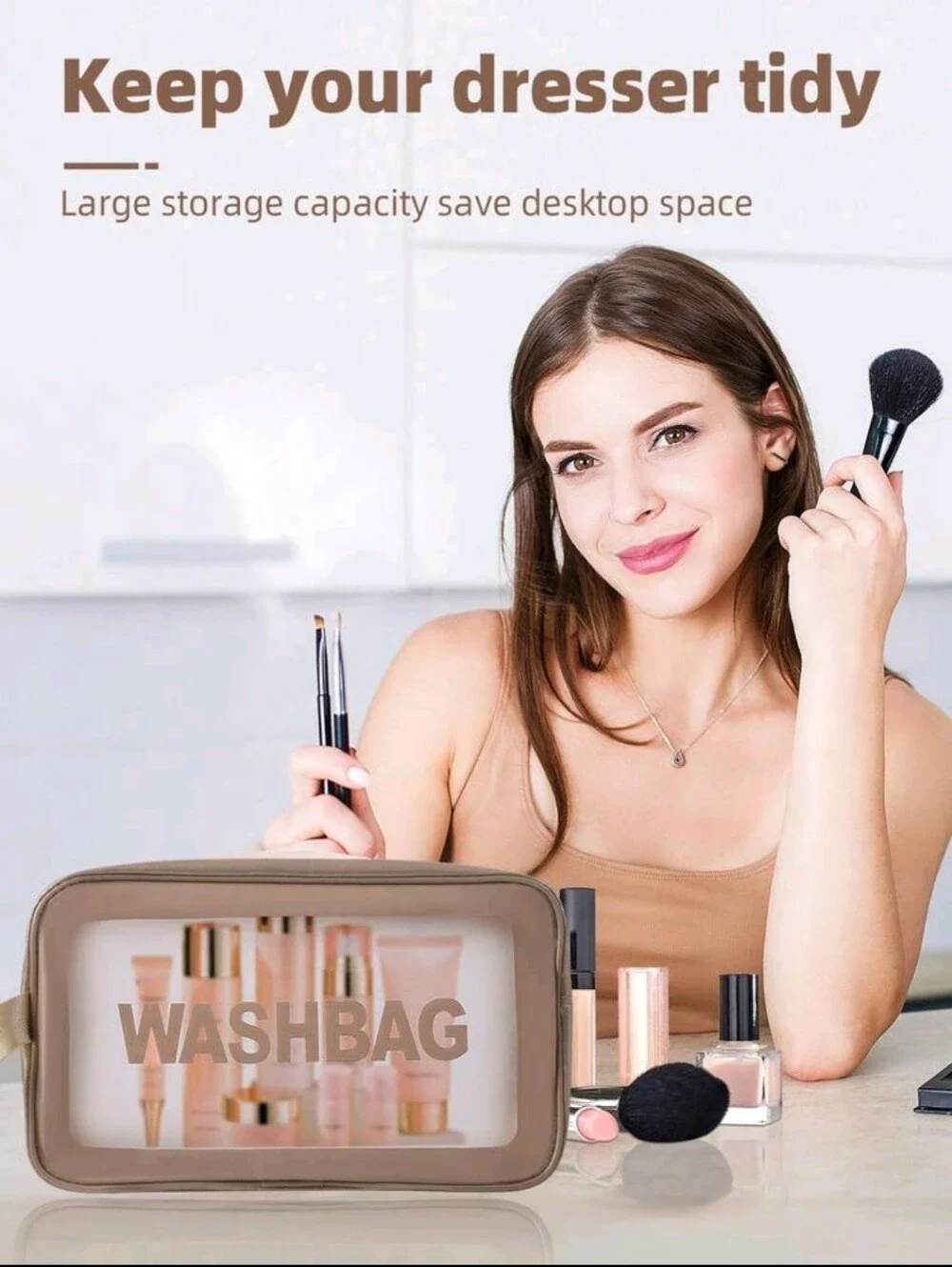 Rose Gold Makeup Brush and Sponge Set with Carrying Bag 56 Pcs